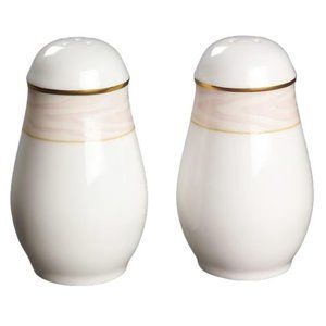 Mikasa Silk Moire Bone China Salt and Pepper Shakers - Like New